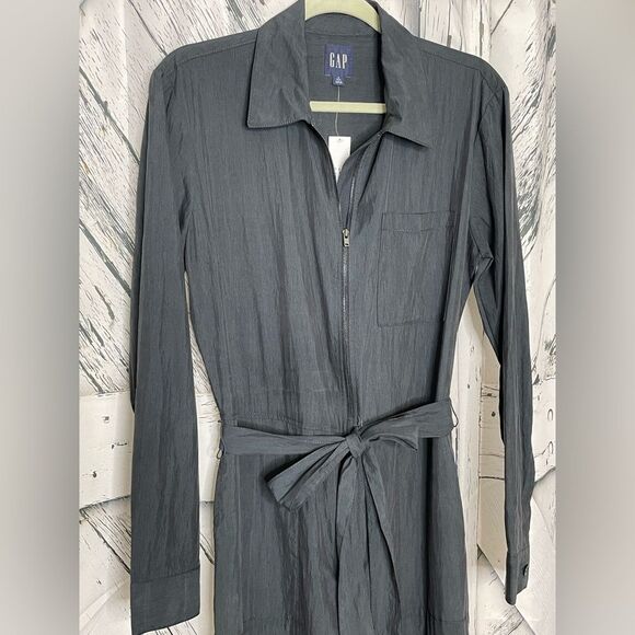 NWT GAP Moonless Night TENCEL™ Lyocell Jumpsuit Gray Size 4 Tall - Picture 6 of 9